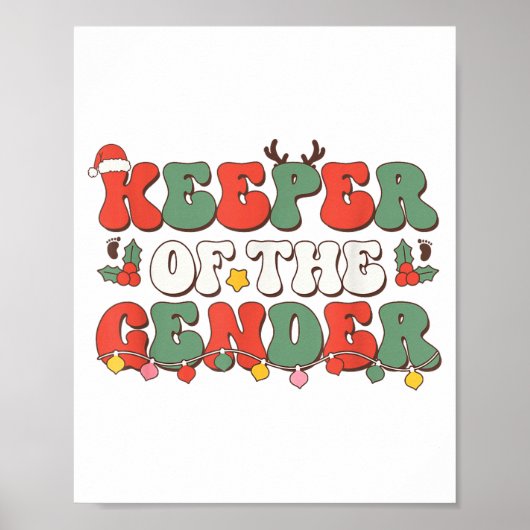 Christmas Keeper Of The Gender Reveal Baby Announc Poster (Vorne)
