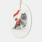 Christmas Keeshond Keramik Ornament (Links)