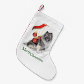 Christmas Keeshond Kleiner Weihnachtsstrumpf (Vorderansicht (hängend))