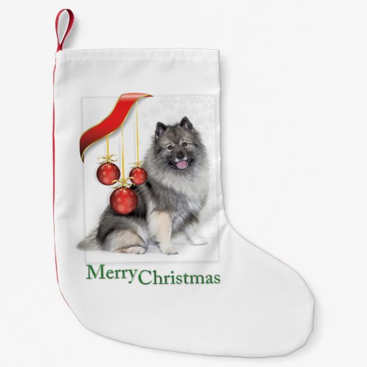 Christmas Keeshond Kleiner Weihnachtsstrumpf (Vorderseite)