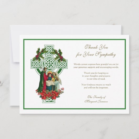 Christmas keltic Cross Irish Condolence Danke (Vorderseite)