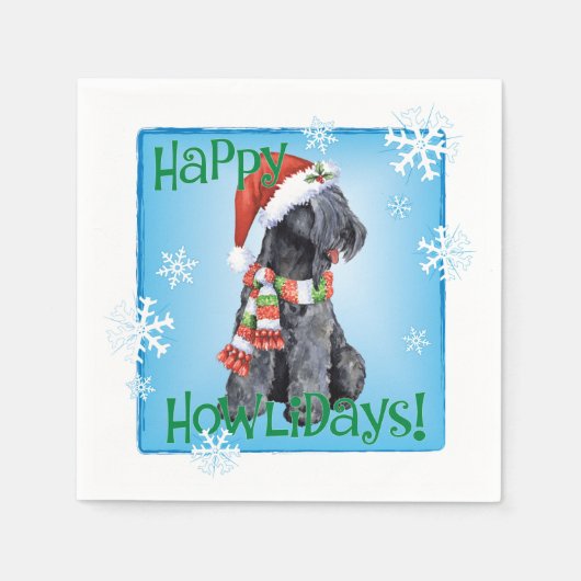 Christmas Kerry Blue Terrier Serviette (Vorderseite)