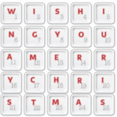 Christmas Keyboard Keys Alphabets Advent Calendar Aufkleber (Vorderseite)