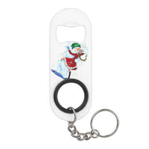 Christmas Keychain Bottle Opener Snowman and Girl Mini Flaschenöffner