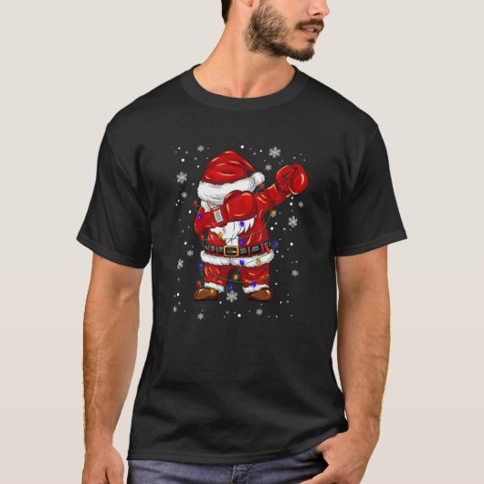 Christmas Kickboxing Santa Claus Merry Kick-Mas Me T-Shirt (Vorderseite)