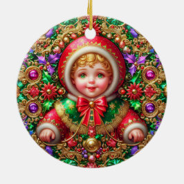 CHRISTMAS ~ Kind 19. Jahrhundert ~ Keramik Ornament