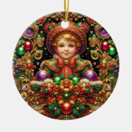 CHRISTMAS ~ Kind 19. Jahrhundert ~ Keramik Ornament