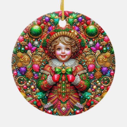 CHRISTMAS ~ Kind 19. Jahrhundert ~ Keramik Ornament (Hinten)