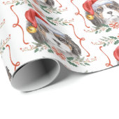 Christmas King Charles Spaniel Dog Pattern Geschenkpapier (Rolleneckpunkt)