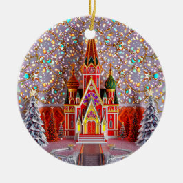 CHRISTMAS ~ Kirche und Landschaft ~ Keramik Ornament
