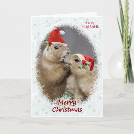 Christmas Kiss Card HUSBAND Feiertagskarte (Vorderseite)
