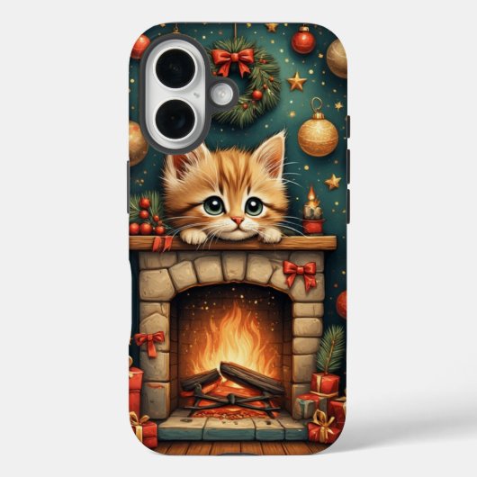 Christmas Kitten  Case-Mate iPhone Hülle (Rückseite)