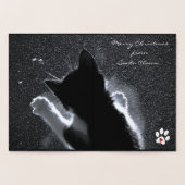 Christmas Kitten Chasing Snowflakes Folienkarte (Innenseite)