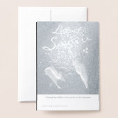 Christmas Kitten Chasing Snowflakes Folienkarte (Rückseite mit Umschlag)