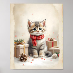 Christmas Kitten Digital Poster
