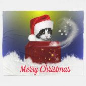 CHRISTMAS KITTEN FLEECEDECKE (Vorderseite (Horizontal))