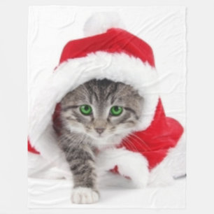 CHRISTMAS KITTEN FLEECEDECKE