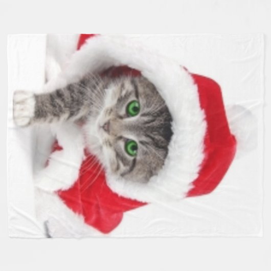 CHRISTMAS KITTEN FLEECEDECKE (Vorderseite (Horizontal))