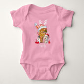 Christmas Kitten Gingerbrett Name Letter F Girl Baby Strampler (Vorderseite)