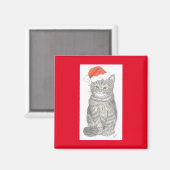 Christmas Kitten Magnet (Vorderseite/Rückseite)