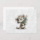 Christmas Kitten Postkarte (Vorne/Hinten)