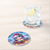 Christmas Kitten Round Untersetzer Geschenk (Vor Ort)