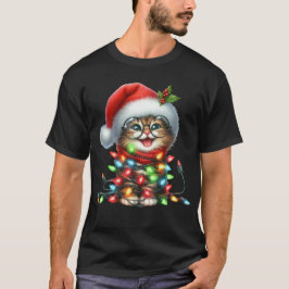 Christmas Kitten Watercolor T-Shirt
