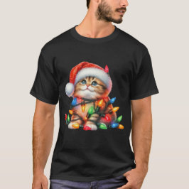 Christmas Kitten Watercolor T-Shirt