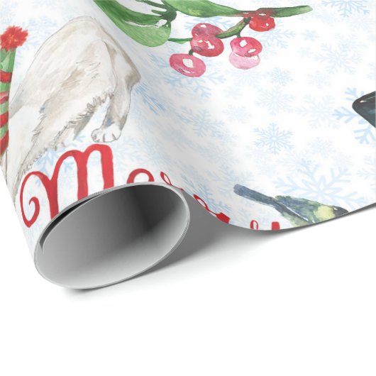 Christmas Kittens and Snowmen Geschenkpapier (Rolleneckpunkt)