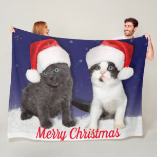 CHRISTMAS KITTENS FLEECEDECKE