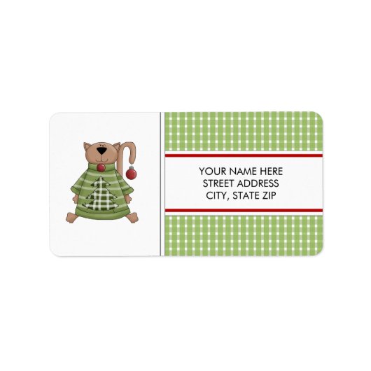 Christmas Kitty Address Mailing Labels Adressaufkleber (Vorne)