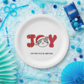 Christmas Kitty Cat "JOY" Custom Pappteller (Party)