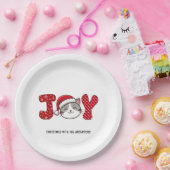 Christmas Kitty Cat "JOY" Custom Pappteller (Party)