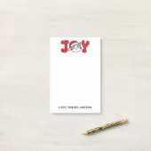Christmas Kitty Cat "JOY" Custom Post-it Klebezettel (Auf Schreibtisch)
