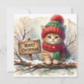 Christmas Kitty Grußkarte (Vorderseite)
