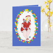 Christmas Kitty Helper Karte (Gelbe Blume)