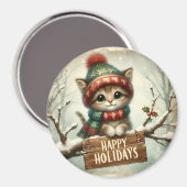 Christmas Kitty Magnet (Vorderseite/Rückseite)