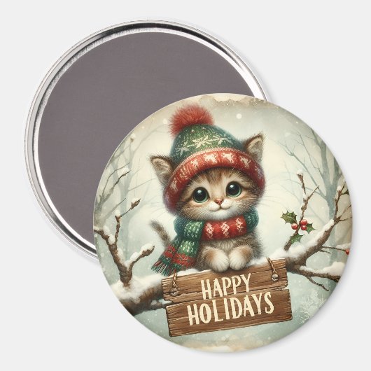 Christmas Kitty Magnet (Vorderseite/Rückseite)