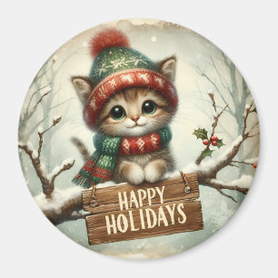 Christmas Kitty Magnet