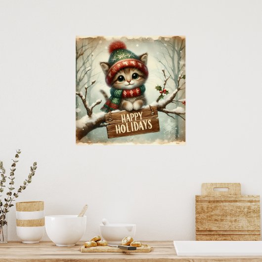 Christmas Kitty Poster (Küche)