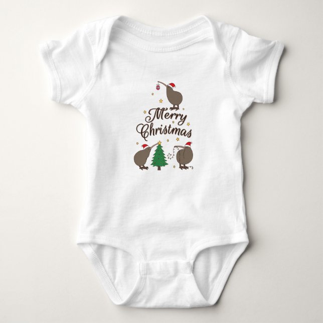 Christmas Kiwi Baby Strampler (Vorderseite)