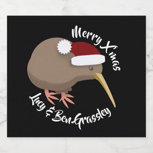 Christmas Kiwi Bierflaschenetikett (Einzelnes Label)