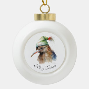 Christmas Kiwi Bird, anpassbar Keramik Kugel-Ornament