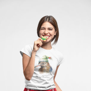 Christmas Kiwi Bird, anpassbar T-Shirt