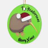 Christmas Kiwi Bird Keramik Ornament (Links)