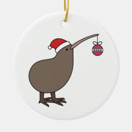 Christmas Kiwi Keramik Ornament