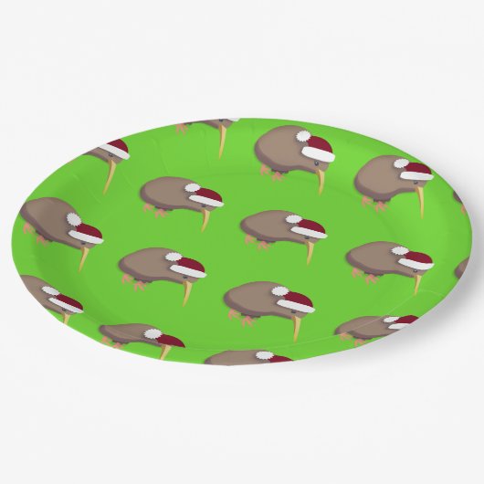 Christmas Kiwi Pappteller (Schrägansicht)