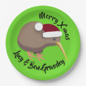 Christmas Kiwi Pappteller (Vorderseite)