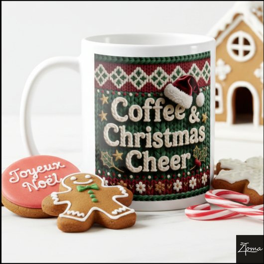 Christmas Knit Sweater Coffee & Christma Santa Hat Kaffeetasse