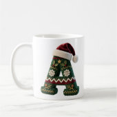 Christmas Knit Sweater Letter A Santa Hat Kaffeetasse (Links)